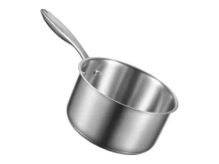 Cacerola SucceBuy en Acero Inoxidable 2,4 L con Cesta de Vapor, Cacerola con Tapa de Vidrio Y Mango Ergonomico, Lavable en Lavavajillas
