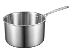Cacerola SucceBuy en Acero Inoxidable 3,8 L, Cacerola con Tapa de Vidrio Y Mango Ergonomico, Antiadherente, Lavable en Lavavajillas, Utensilio de Cocina