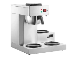 Cafetera de Filtro SucceBuy Comercial 12 Tazas con 3 Jarras y 3 Placas Calefactoras, Toma de Agua Automática para Restaurante, Oficina, Cafetería