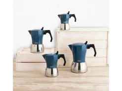 Cafetera italiana Baltic Quid 3 tazas aluminio + acero azul