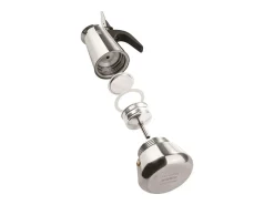 Cafetera Italiana Pezzetti Steelexpress 2 Tazas Acero Inoxidable Naranja Todos los Fuegos Inducción