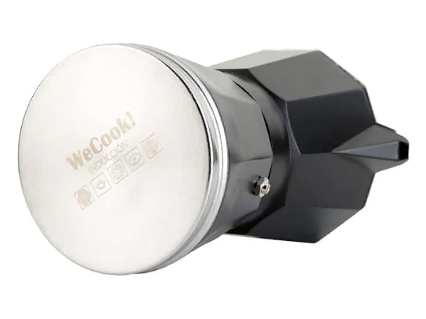 Cafetera italiana Wecook Luccia 12 tazas aluminio negro