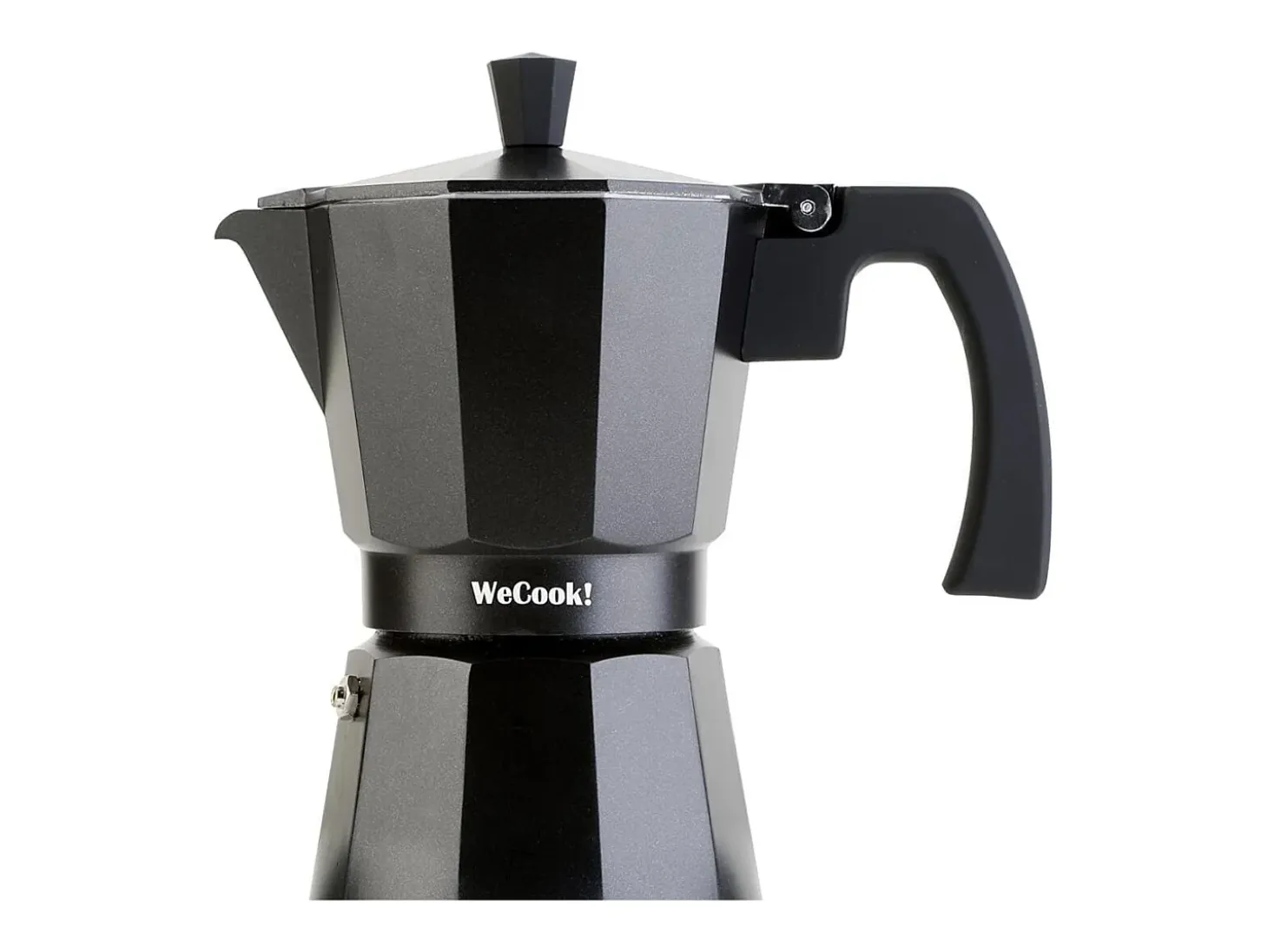 Cafetera italiana Wecook Luccia 12 tazas aluminio negro