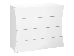 Cajonera cómoda diseño dormitorio 4 cajones blanco brillante Arco Draw
