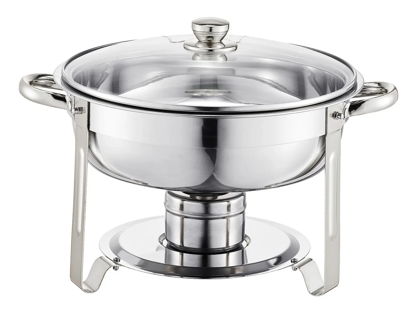 Calentadores de Comida SucceBuy Juego de Calientaplatos Buffet de 4.7 L, Juego de 4 Calientaplatos de Acero Inoxidable con Bandejas Grandes, Calentador Redondo