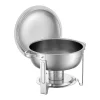 Calentadores de Comida SucceBuy Juego de 2 Calentadores de Bufé Redondos de 4.7 L, Plato de Acero Inoxidable con 2 Sartenes Grandes, Tapa y Pinzas