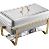 Calentadores de Comida SucceBuy Juego de Platos Calentadores Rectangulares de 4 Piezas de 7.5 L (Tamaño Grande y Medio)