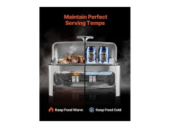 Calentadores de Comida SucceBuy Juego de Calientaplatos Rectangular de Acero Inoxidable de 8.5 L con Bandeja Grande