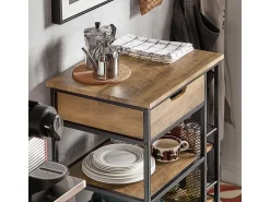 Camarera Carrito de Servir Multiusos con 1 Cajón 3 Estantes y Estantes Laterales 50 x 37 x 87 cm FKW99-N SoBuy ES