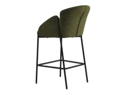 CANDICE-Silla de bar de tela verde (x2)