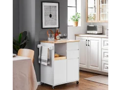 Carrito Auxiliar de Cocina con 2 Cajones FKW123-WN SoBuy ES
