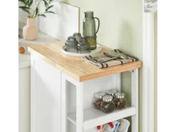 Carrito Auxiliar de Cocina Tres estantes y una Puerta 60x40x90cm Blanco FKW75-WN SoBuy ES