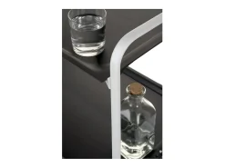 Carrito auxiliar plegable con ruedas - Estructura metálica blanca, 2 estantes negros laminados – 72*66*43 cm - BAUHAUS