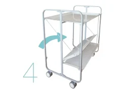 Carrito auxiliar plegable con ruedas - Estructura metálica gris, 2 estantes laminados color Haya – 72*66*43 cm - BAUHAUS