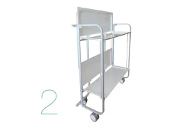Carrito auxiliar plegable con ruedas - Estructura metálica gris, 2 estantes laminados color Haya – 72*66*43 cm - BAUHAUS