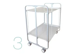 Carrito auxiliar plegable con ruedas - Estructura metálica gris, 2 estantes laminados color Haya – 72*66*43 cm - BAUHAUS