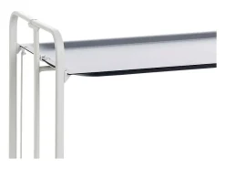 Carrito auxiliar plegable con ruedas - Estructura metálica blanca, 2 estantes gris laminados – 72*66*43 cm - BAUHAUS
