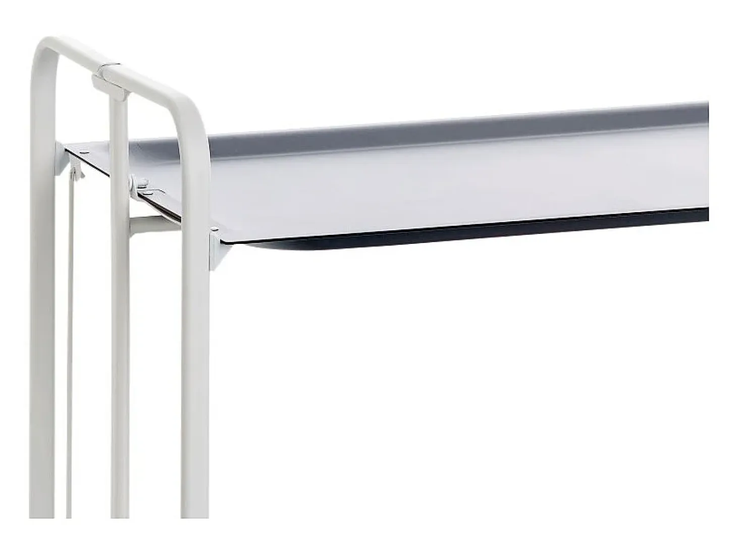 Carrito auxiliar plegable con ruedas - Estructura metálica blanca, 2 estantes gris laminados – 72*66*43 cm - BAUHAUS