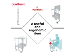 Carrito auxiliar plegable con ruedas - Estructura metálica gris, 2 estantes laminados decorado Vintage2 – 72*66*43 cm - BAUHAUS