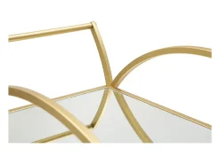 Carrito bar de salón en metal dorado con estantes de espejo Globe
