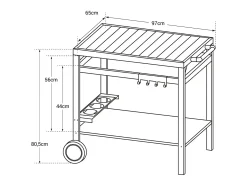 Carrito bar exterior para plancha AVEIRO - HAPPY GARDEN