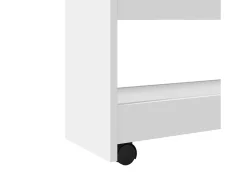 Carrito de almacenaje estrecho de 4 niveles de madera de ingeniería blanca