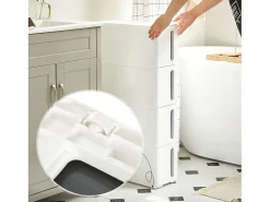 Carrito de almacenamiento 45x17x83 cm blanco y gris