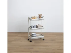 Carrito de almacenamiento de metal de 3 niveles con ruedas