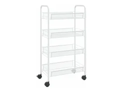 Carrito de cocina 4 niveles hierro blanco 46x26x85 cm