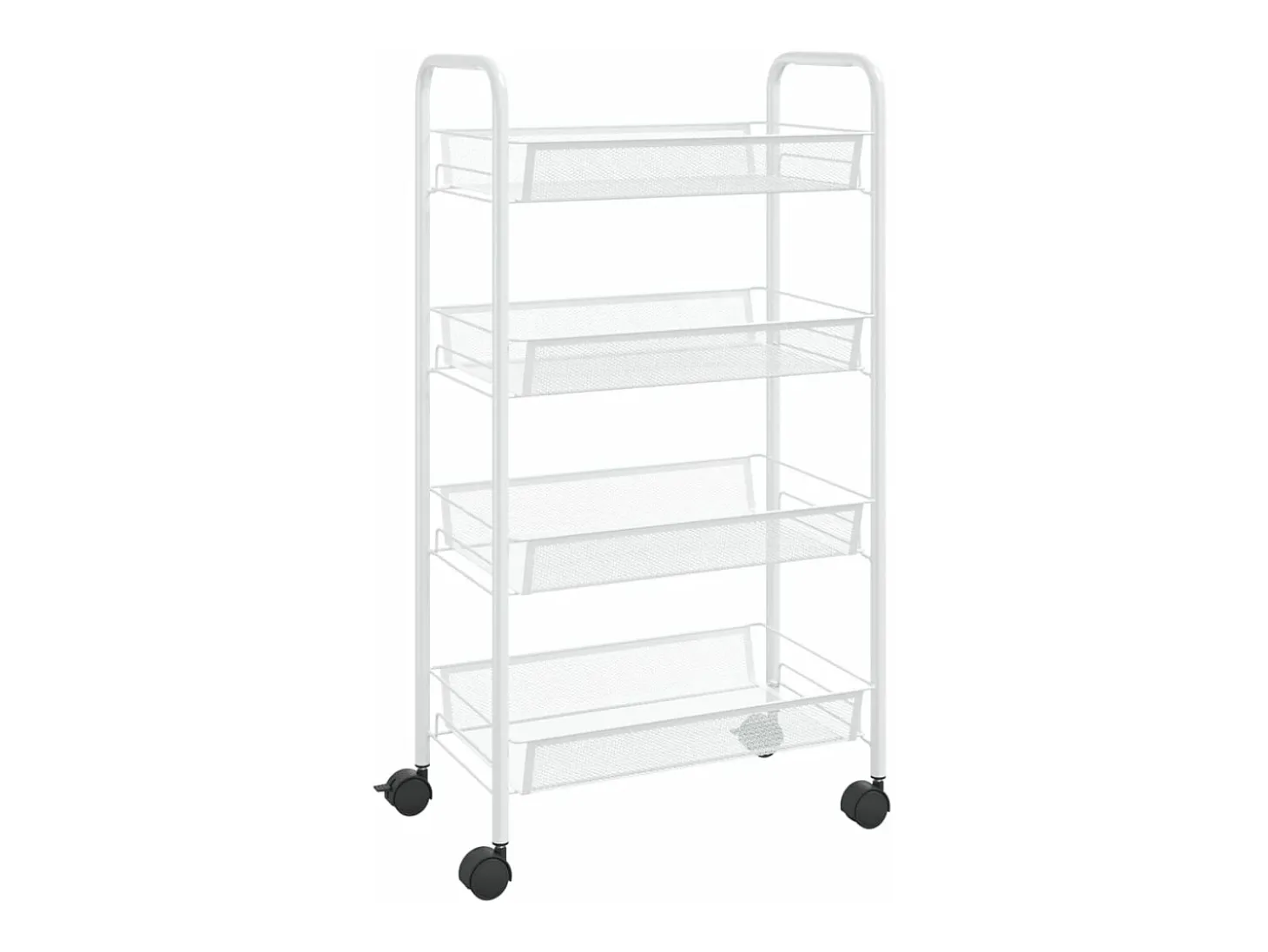 Carrito de cocina 4 niveles hierro blanco 46x26x85 cm