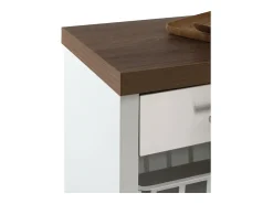 Carrito de cocina, carrito verdulero - color Blanco, Inox, Cerezo - 93*48*34 cm - KARA
