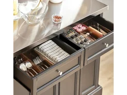 Carrito de Cocina con Piso de Acero,con Tablero Extensible,L115 x P46 x H92cm Negro FKW71-SCH SoBuy ES