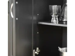 Carrito de Cocina con Piso de Acero,con Tablero Extensible,L115 x P46 x H92cm Negro FKW71-SCH SoBuy ES