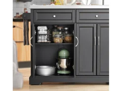 Carrito de Cocina con Piso de Acero,con Tablero Extensible,L115 x P46 x H92cm Negro FKW71-SCH SoBuy ES