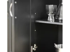 Carrito de Cocina con Piso de Acero,con Tablero Extensible,L115 x P46 x H92cm Negro FKW71-SCH SoBuy ES