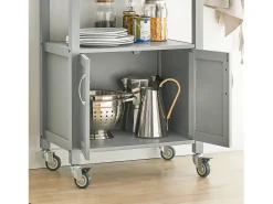 Carrito de Cocina con Ruedas Camarera con Tablero de Acero Inoxidable 60 x 92 x 44 cm Gris FKW22-HG SoBuy ES