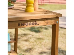 Carrito de cocina exterior de madera con ruedas madera
