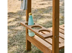 Carrito de cocina exterior de madera con ruedas madera
