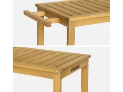 Carrito de cocina exterior de madera con ruedas madera