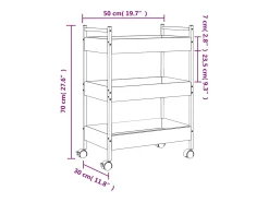 Carrito de cocina madera de ingeniería gris Sonoma 50x30x70 cm