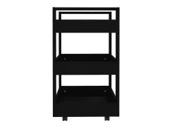 Carrito de cocina madera contrachapada negro 60x45x80 cm