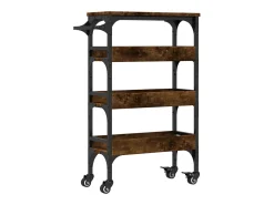 Carrito de cocina madera ingeniería roble ahumado 53x20x76 cm
