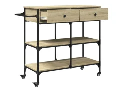 Carrito de cocina madera ingeniería roble Sonoma 105x42x95 cm