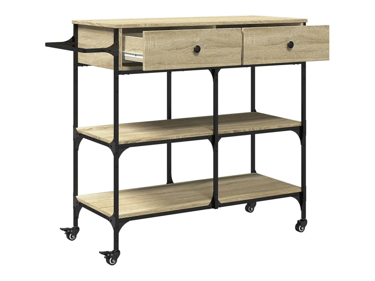 Carrito de cocina madera ingeniería roble Sonoma 105x42x95 cm