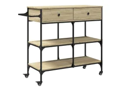 Carrito de cocina madera ingeniería roble Sonoma 105x42x95 cm