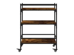 Carrito de cocina madera ingeniería roble ahumado 65x40x86,5 cm