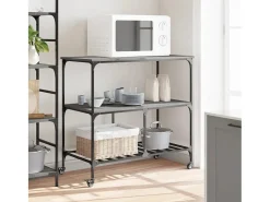 Carrito de cocina madera ingeniería gris Sonoma 100x50x95 cm