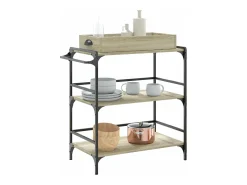 Carrito de cocina madera ingeniería roble Sonoma 81,5x41x92,5cm
