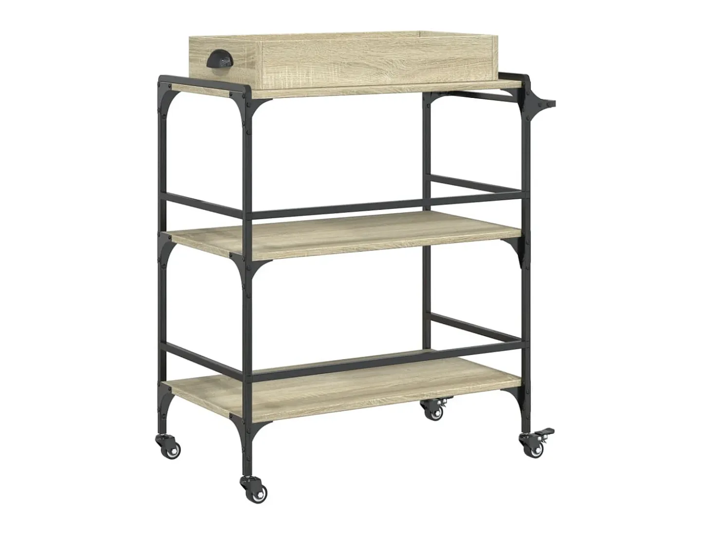 Carrito de cocina madera ingeniería roble Sonoma 81,5x41x92,5cm
