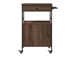 Carrito de cocina madera ingeniería marrón roble 56x43x89,5 cm